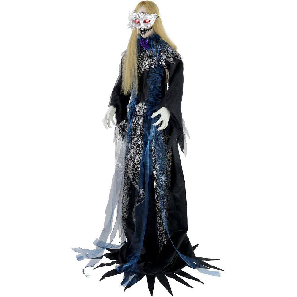 Life-Size 5.9 Ft. Touch-Activated Animatronic Animated Standing Masquerade Lady Halloween Prop