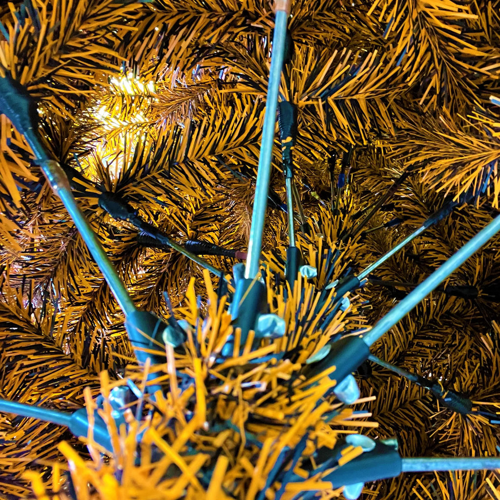 Black and Orange Halloween / Fall Colored Christmas Tree 6 Feet Tall