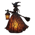 Halloween Witch Resin Statuette Lamp,Gothic Witch Decor with Lights,Standing Night Light for Home,Porch,Tabletop,Party Decor,For Halloween and Gift