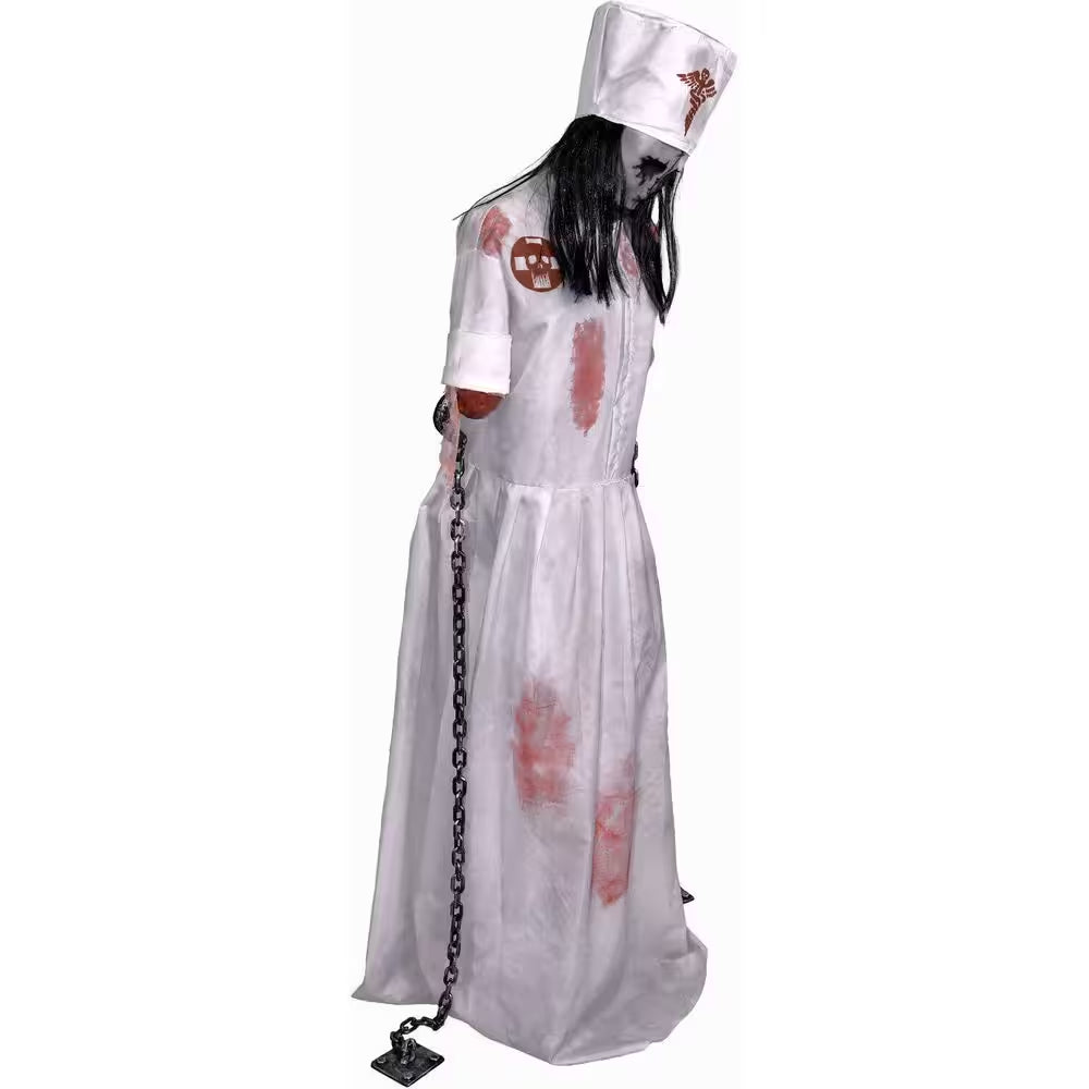 Life-Size 5.9 Ft. Touch-Activated Animatronic Animated Standing Masquerade Lady Halloween Prop