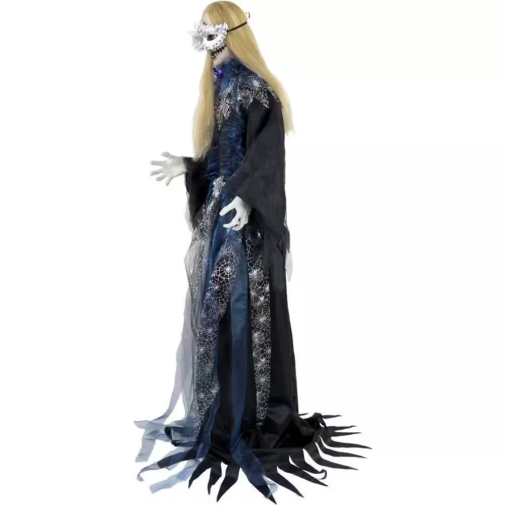 Life-Size 5.9 Ft. Touch-Activated Animatronic Animated Standing Masquerade Lady Halloween Prop