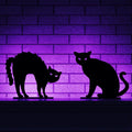 Halloween Decorations, 2PCS Wooden Black Cat Tabletop Decoration Sign with Lights, for Halloween Home Farmhouse Indoor Party Decor.